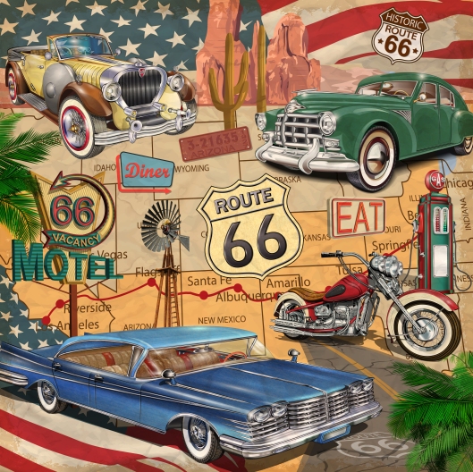 Vintage Route 66 poster
